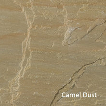 Load image into Gallery viewer, This is a sample colour tile to give you an idea of the colours you might find in a Camel Dust Paving Stone. All paving slabs vary in colour.